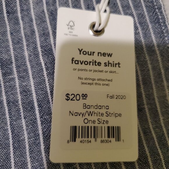 Marine Layer womens bandana scarf navy/white stripe one size multifuncional new - Picture 7 of 9